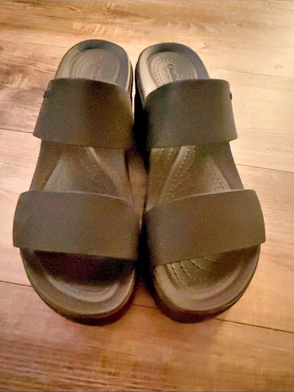 Crocs Brooklyn Low Wedge Black Sandals